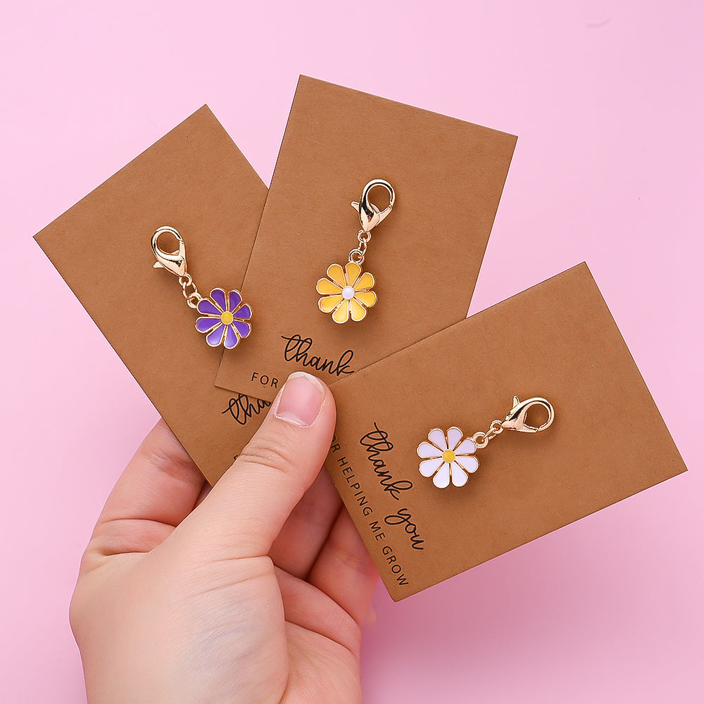 Alloy Flower Keychain Set