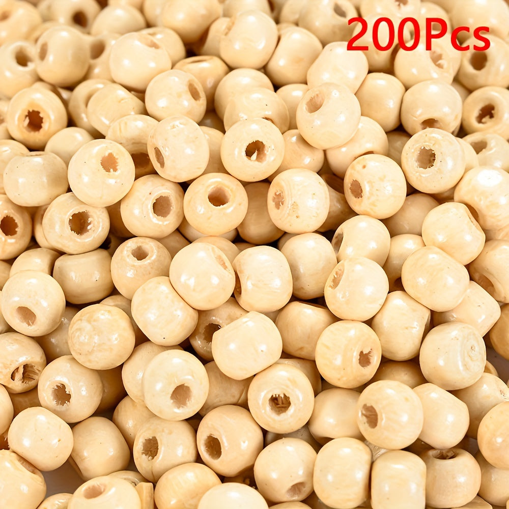 200PCS 5×6mm Rainbow Irregular Round Wood Beads