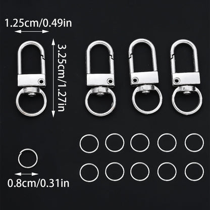 20-Piece Keychain Set with 100 Hanging Rings
