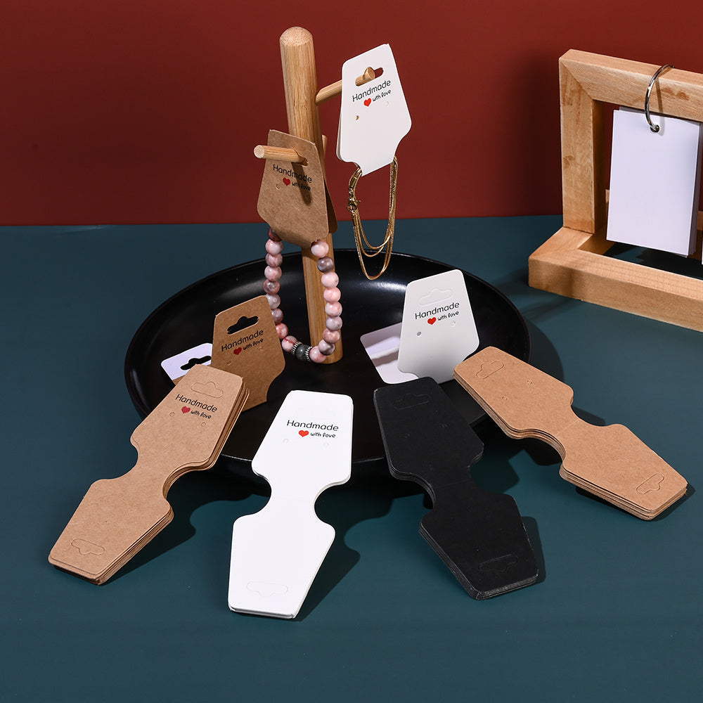 100-Piece Kraft Paper Jewelry Display Cards