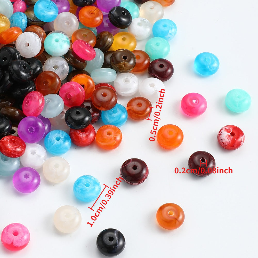 100-Piece 5x10 mm Acrylic Flat Spacer Beads