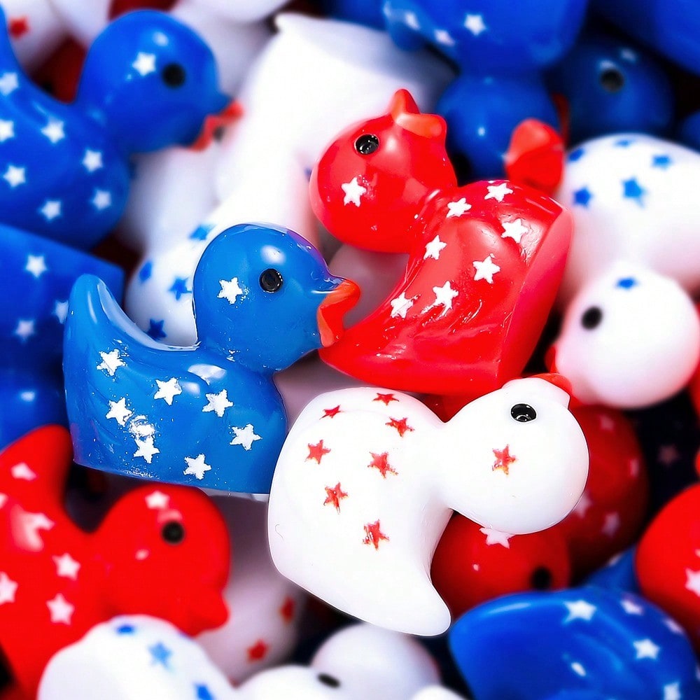 Patriotic Resin Duck Flatback Charms
