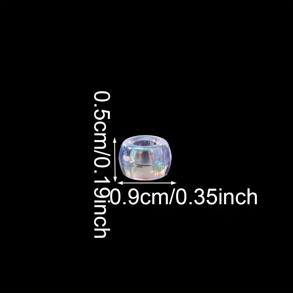 White Clear Pony Beads