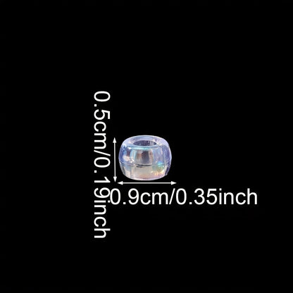 White Clear Pony Beads