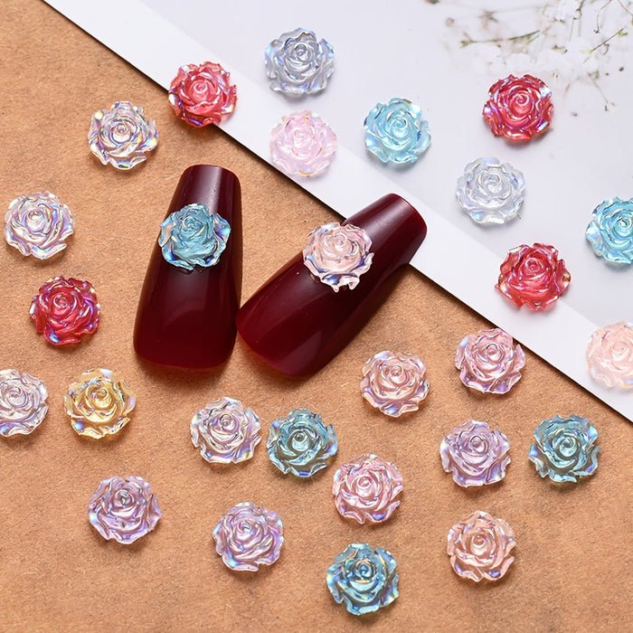 100-Piece 8 mm Rose Bead Patches