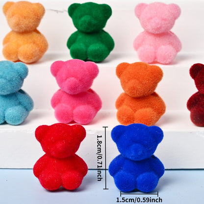 Flocked Bear Resin Beads