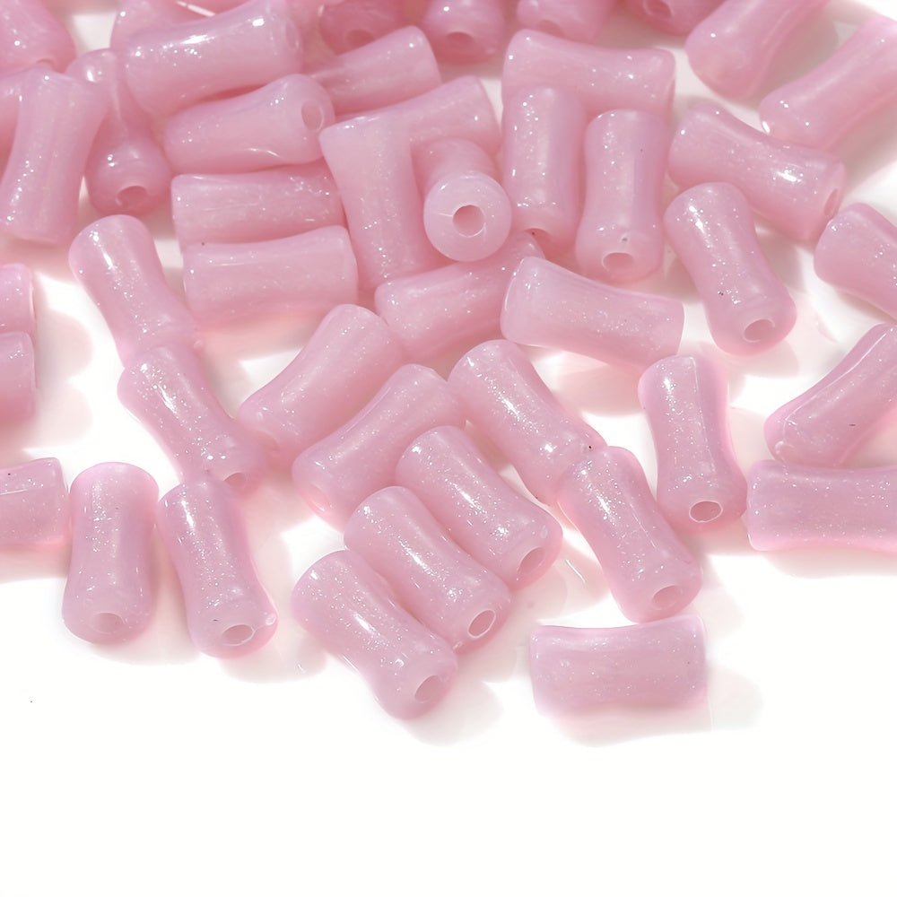 Glitter Bamboo Tube Acrylic Beads