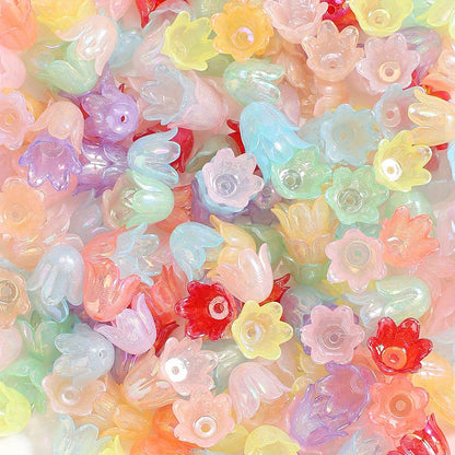 50/100-Piece Multicolor AB Acrylic Lily of the Valley Charms