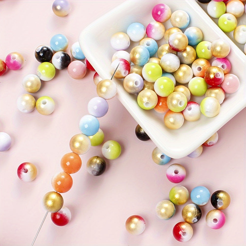 100/200pcs 6/8mm Fashion Gradient Acrylic Beads