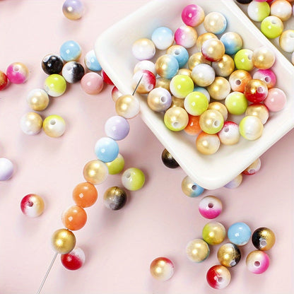 100/200pcs 6/8mm Fashion Gradient Acrylic Beads