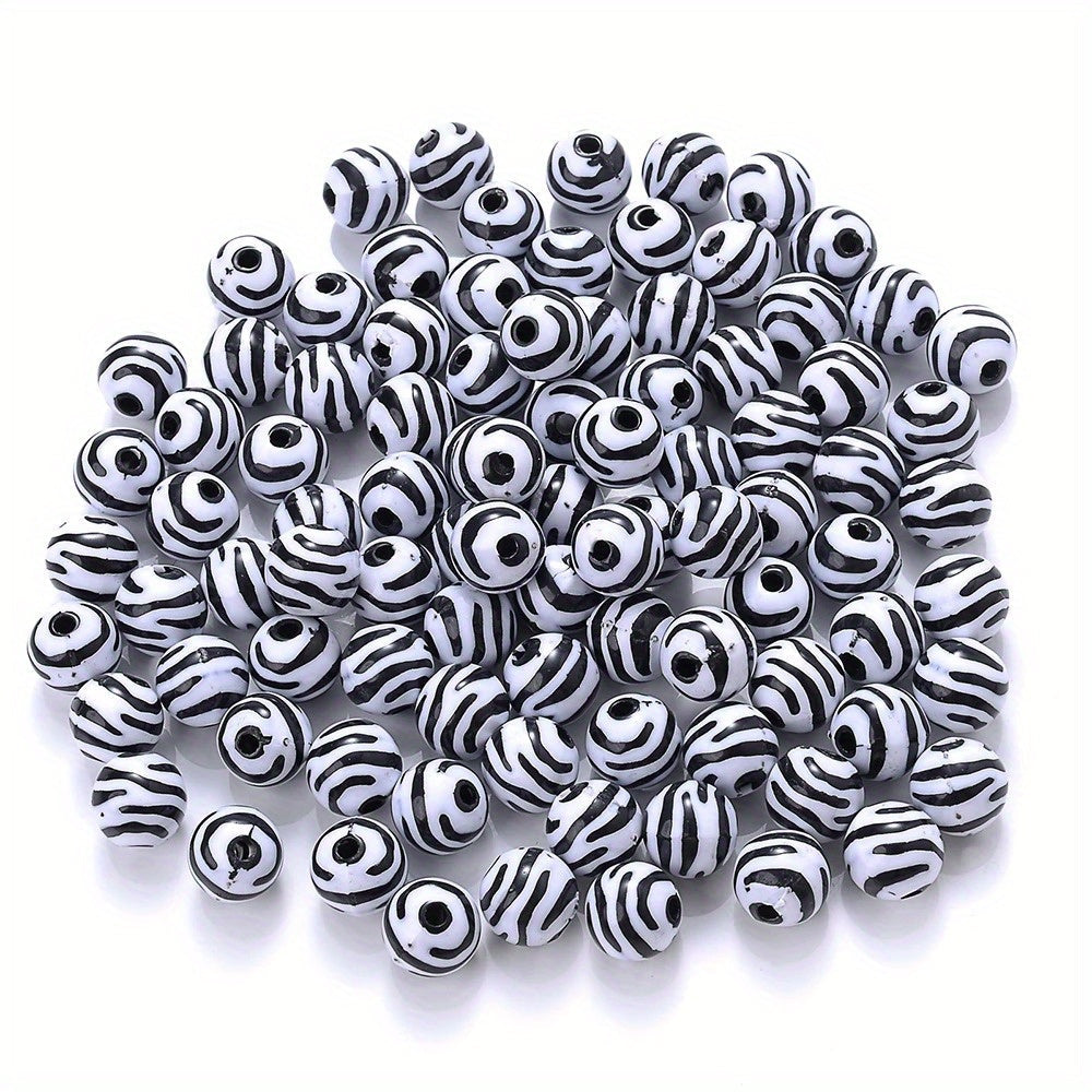 Zebra Stripe Acrylic Beads