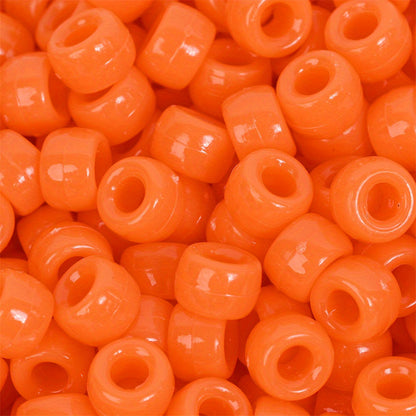 100pcs Colorful Acrylic Big Hole Pony Beads- 6x9mmLarge Hole Beads