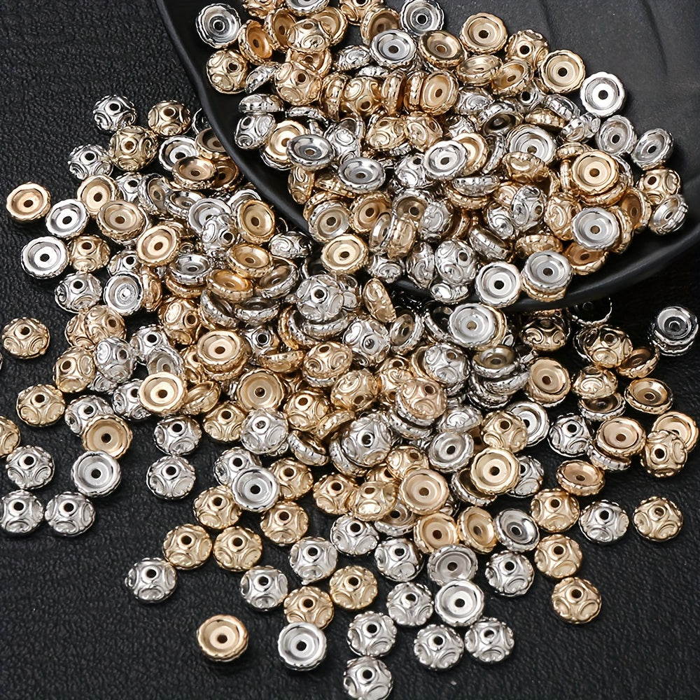 100PCS 7mm Semicircular Pattern Plastic Bead Set