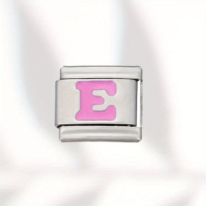 Pink Letter Stainless Steel Bead