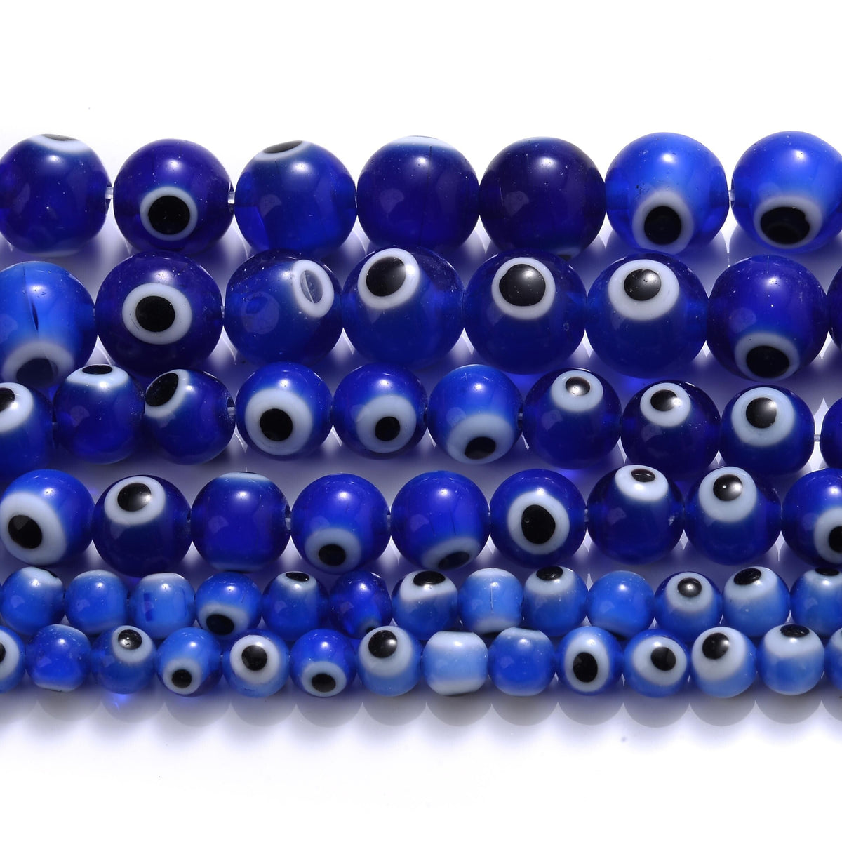 Blue Evil Eye Lamp Round Beads