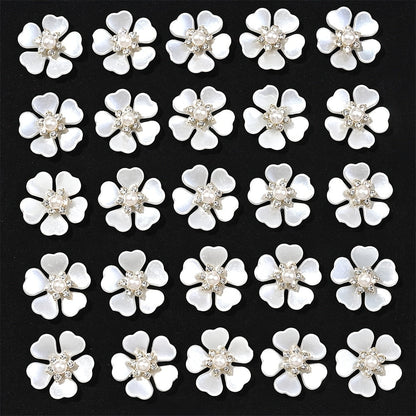 25-Piece Sparkling Rhinestone Flower Flatback Beads