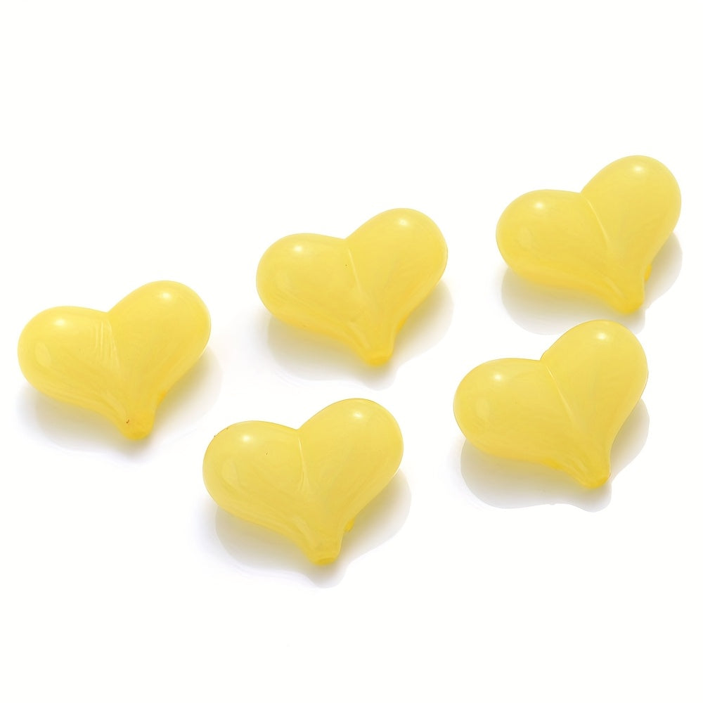 20PCS 17×21mm Multicolor Acrylic Heart Spacer Beads