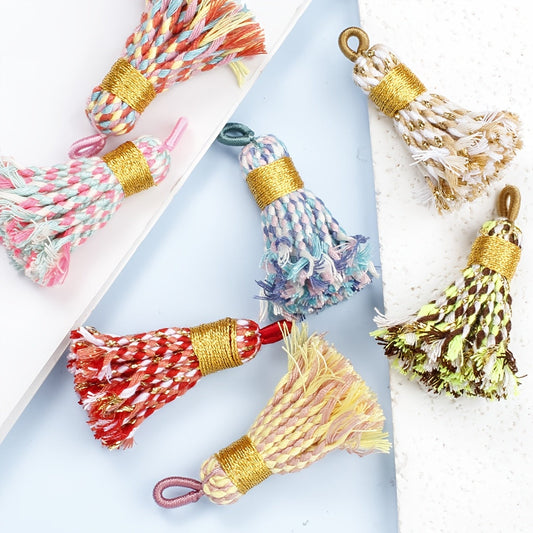 1PC 11×16mm Colorful Polyester Fringed Tassel Pendant