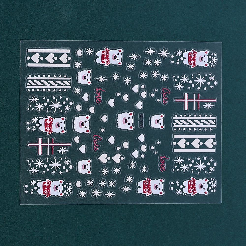 Christmas 5D Relief Nail Art Stickers