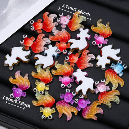 Luminous Goldfish Resin Patch Beads
