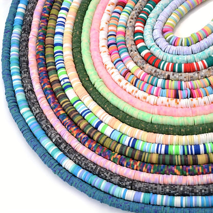 Mixed Color Polymer Clay Flat Beads