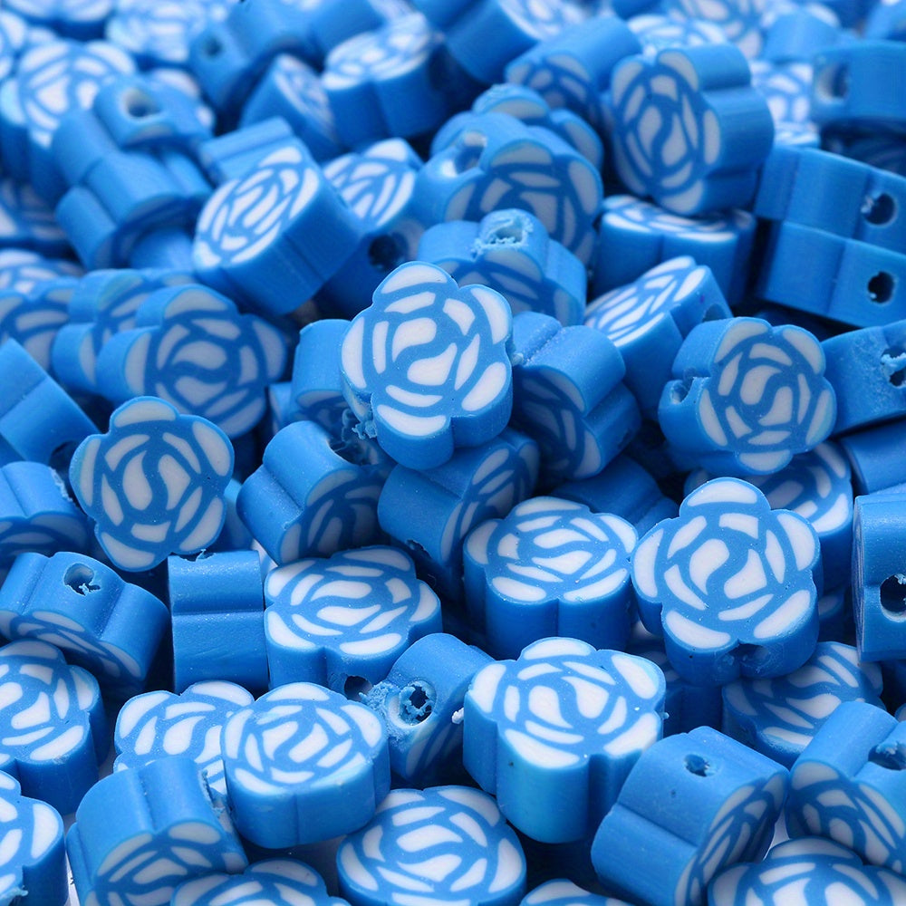 Mixed Rose Polymer Clay Spacer Beads