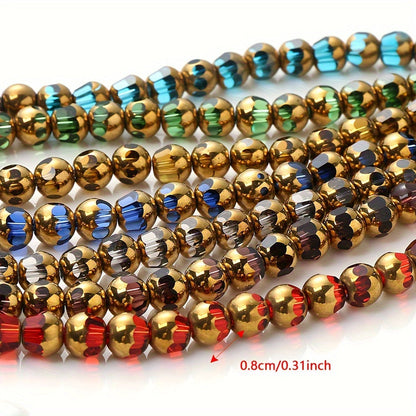 43PCS 8mm Multicolor Faceted Glass Bead Set