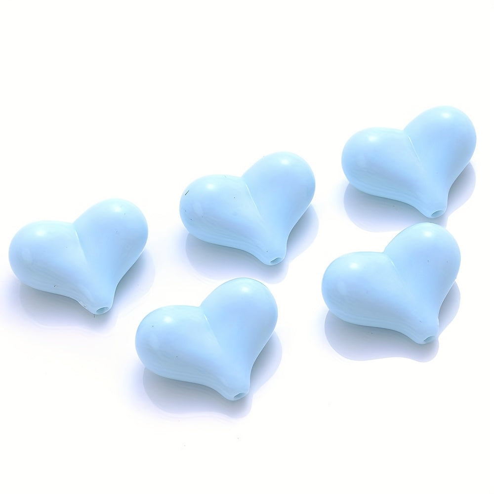 20PCS 17×21mm Multicolor Acrylic Heart Spacer Beads