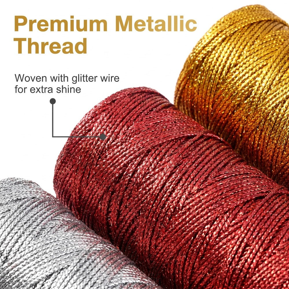 Red Gold Silver Polyester Cord Set
