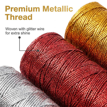 Red Gold Silver Polyester Cord Set