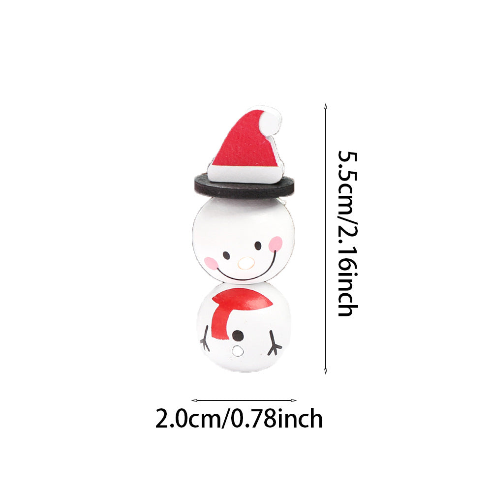Vibrant Snowman Wooden Beads