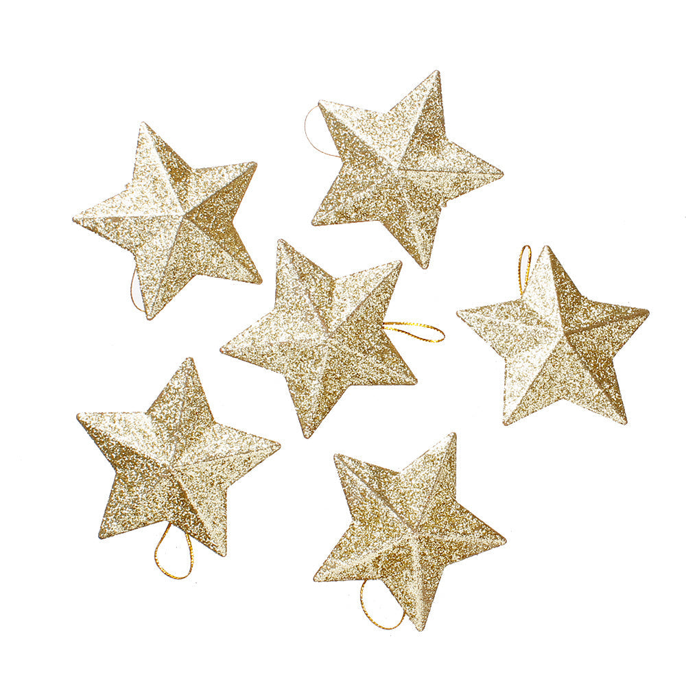 6-Piece Random Shiny Christmas Star Decorations