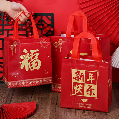 Red Non-Woven Tote Gift Bags