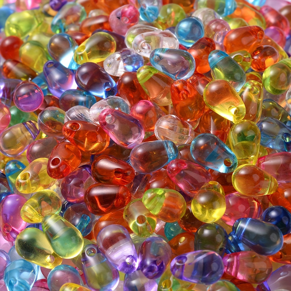 100PCS 6/8mm Water Drop Acrylic Bead Set