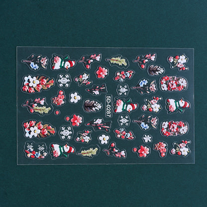 Christmas 5D Relief Nail Art Stickers
