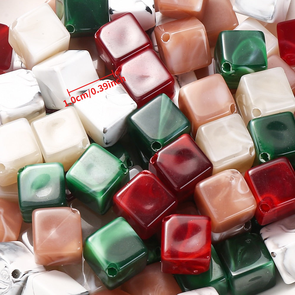 Two-Color Marble Acrylic Beads