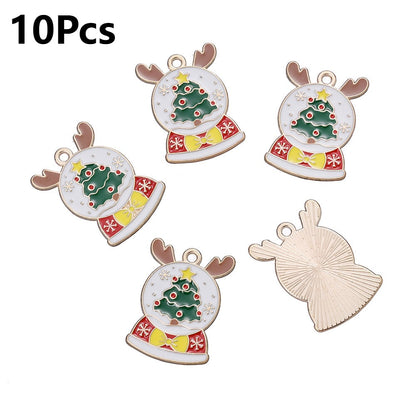 10/18PCS 13–29mm Christmas Alloy Pendant Set
