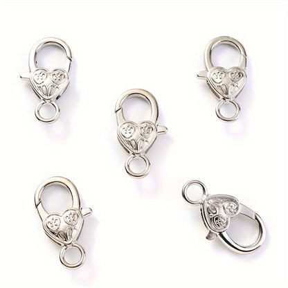 Peach Heart Alloy Lobster Clasps