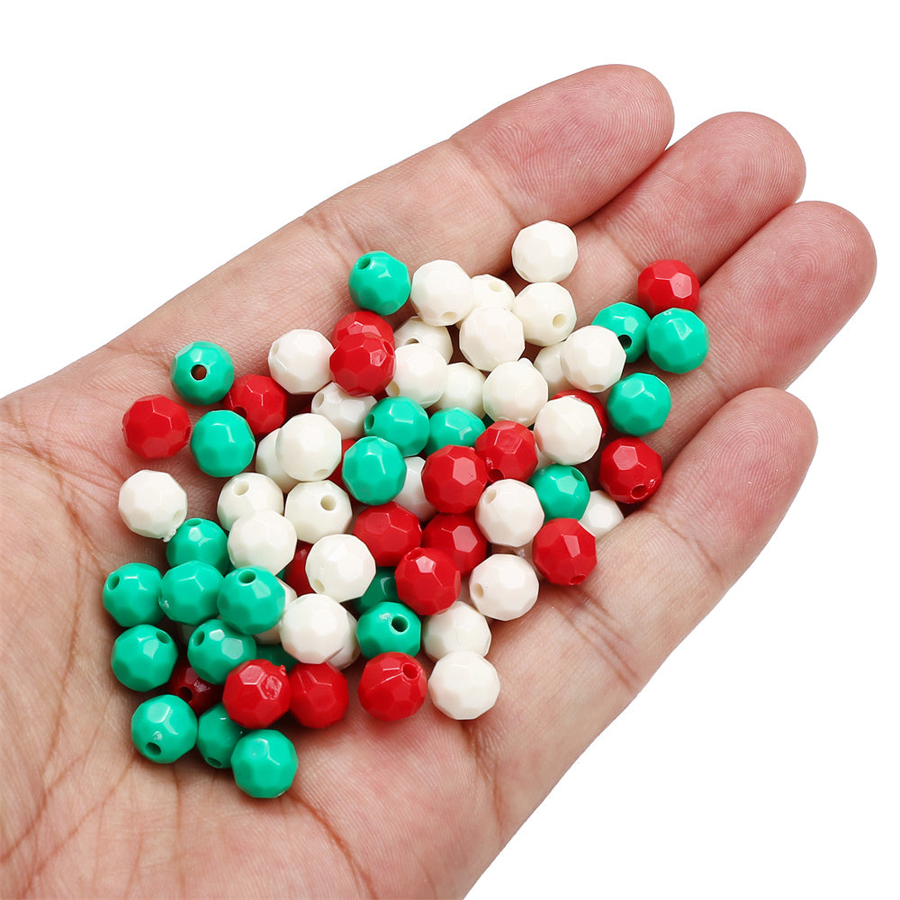 8 mm Luminous Faceted Acrylic Beads