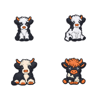 4PCS Farm Animal Silicone Bead Set