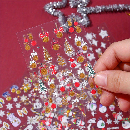 Christmas 5D Embossed Nail Art Stickers