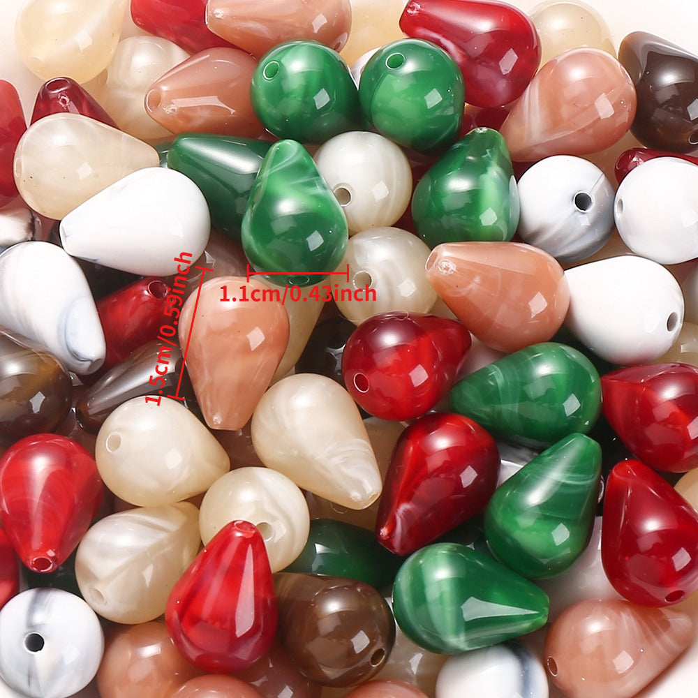 Two-Color Marble Acrylic Beads