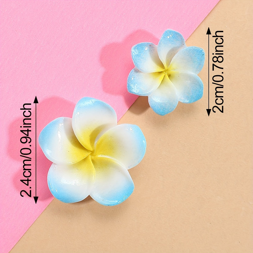 20PCS 20/24mm Frangipani Hawaiian Flower Resin Embellishments