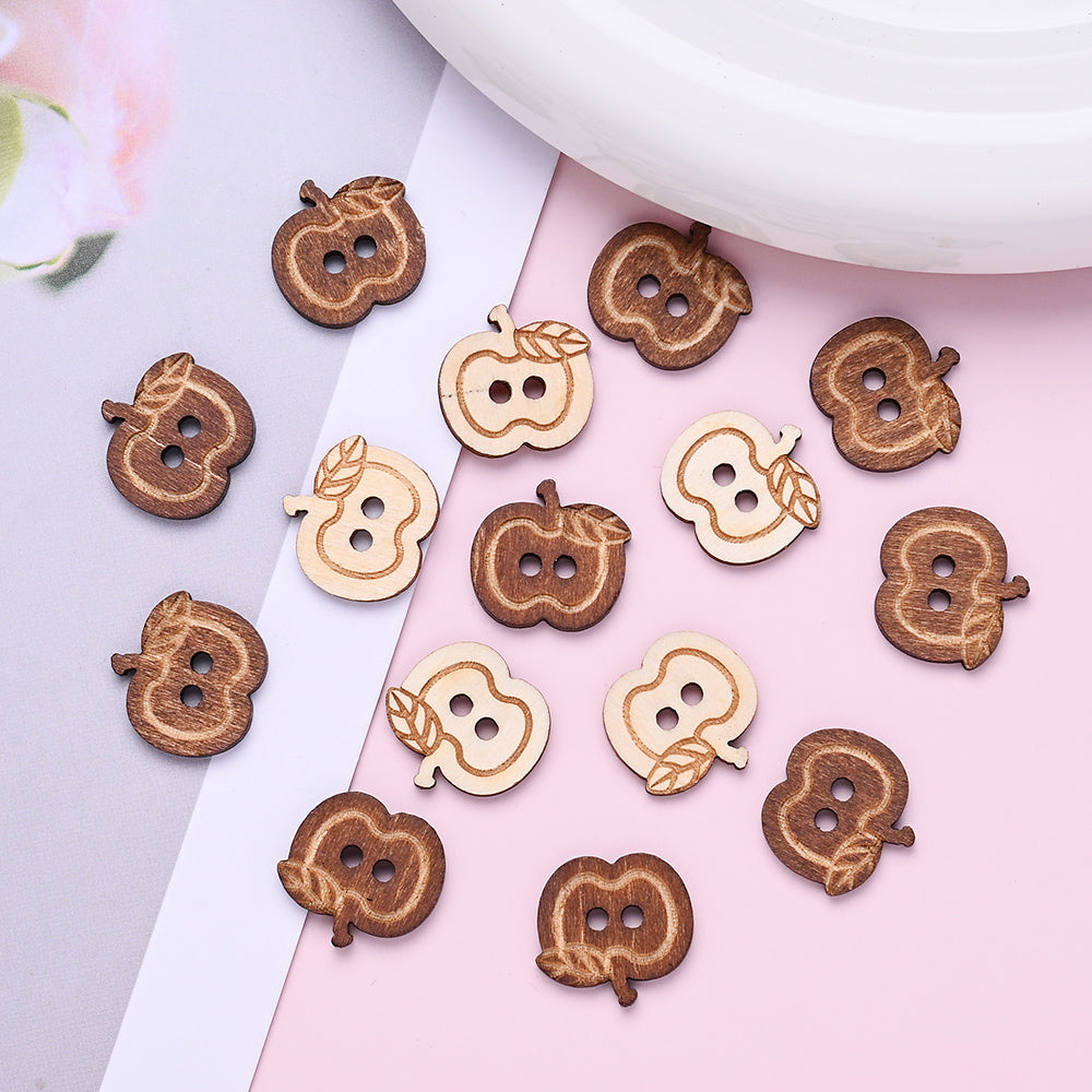 Apple Wood Double Hole Buttons