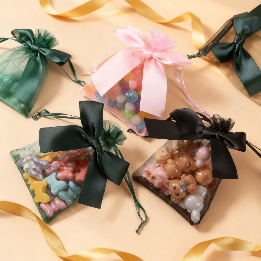 10PCS Organza Drawstring Gift Bag Set with Bowknot
