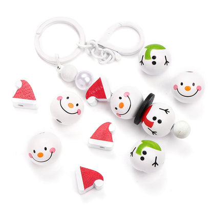 Vibrant Snowman Wooden Beads