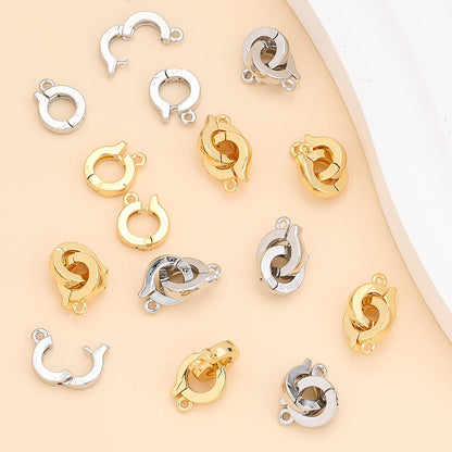 1 Pair 8mm Gold & Silver Copper Jewelry Clasps