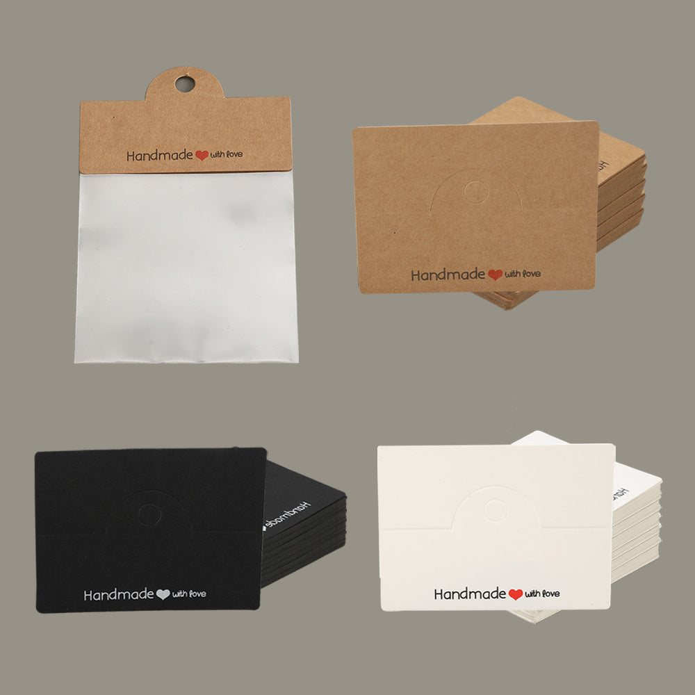 200PCS Handmade Jewelry Packaging Set with Clear Bags & Cards
