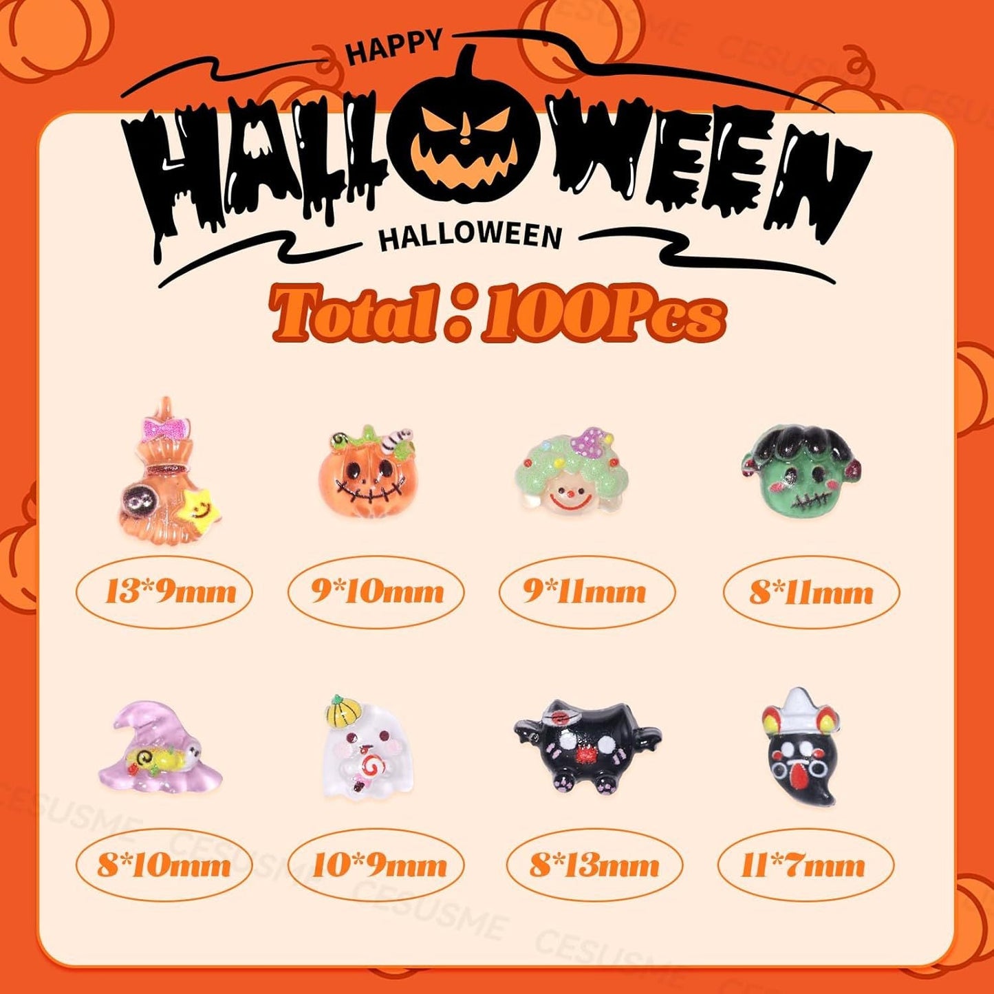 Halloween Resin Patch Beads Set