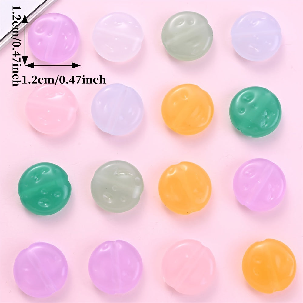 Flat Round Glowing Acrylic Beads